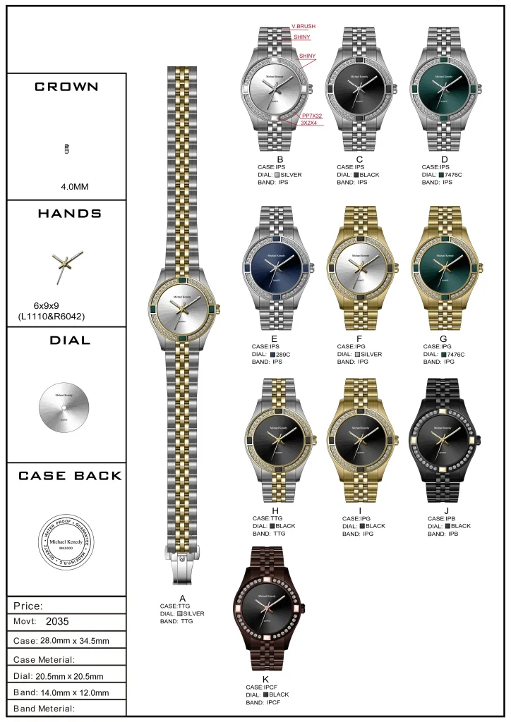 988rmv ساعت زنانه مایکل کندی مدل MK0988 ساعت زنانه مایکل کندی مدل MK0988